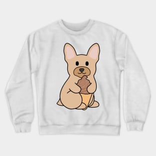 Cream French Bulldog Ice Cream Chocolate Crewneck Sweatshirt